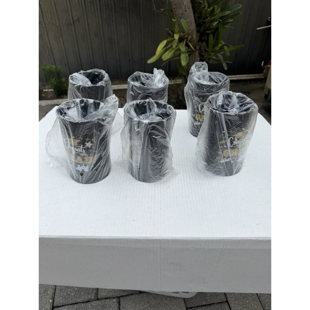 Set of 6 Black Plastic 16oz Tumblers “Congrats Grad” – Graduation Cups